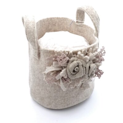 Cervo in loden e similcuoio marrone federa cuscino, Grigio