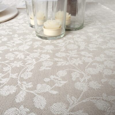 Tovaglia Misto lino, tessuto jacquard, “Flora”