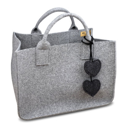 Borsa in feltro, porta legna, giornali, giocattoli, da decorazione, colore grigio