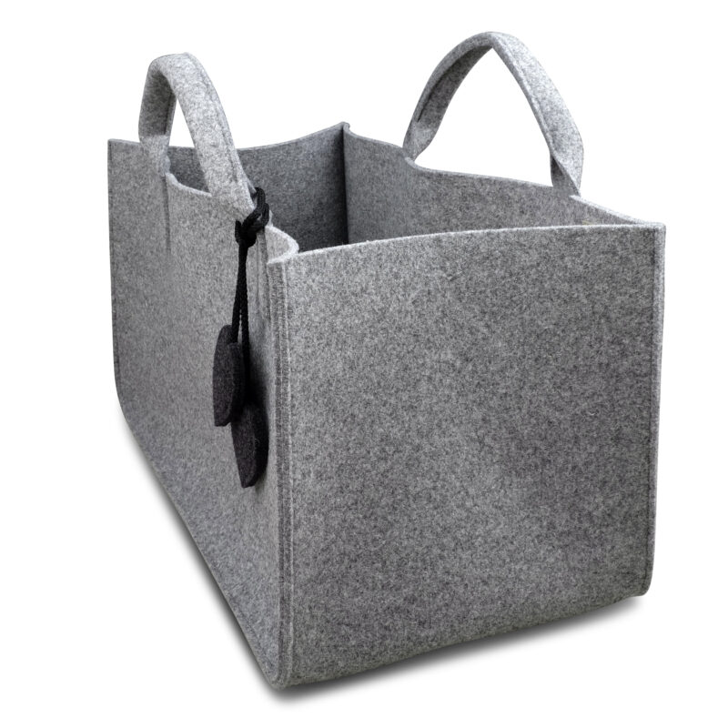 Borsa in feltro, porta legna, giornali, giocattoli, da decorazione, colore grigio