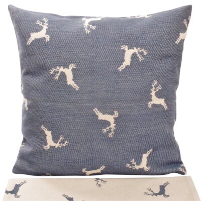 “CERVI ALLOVER” Federa Cuscino, stile tirolese country, rosso e bianco