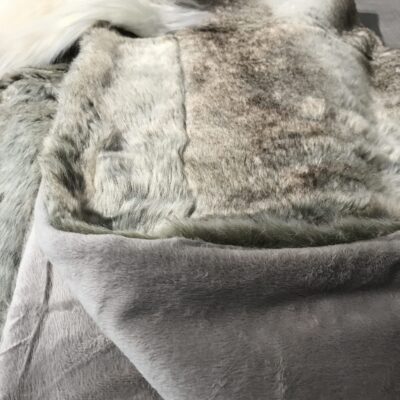 Coperta in pelliccia 140 x 190, SILVERFOX grigio marrone