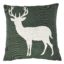 Gaidra Federa Cuscino 44x44 Cm In 100% Cotone - Qualità Artigianale Alto Adige - Stile Tirolese Con Motivo Stella Alpina, Colore Verde - Tessuto Jacquard Naturale