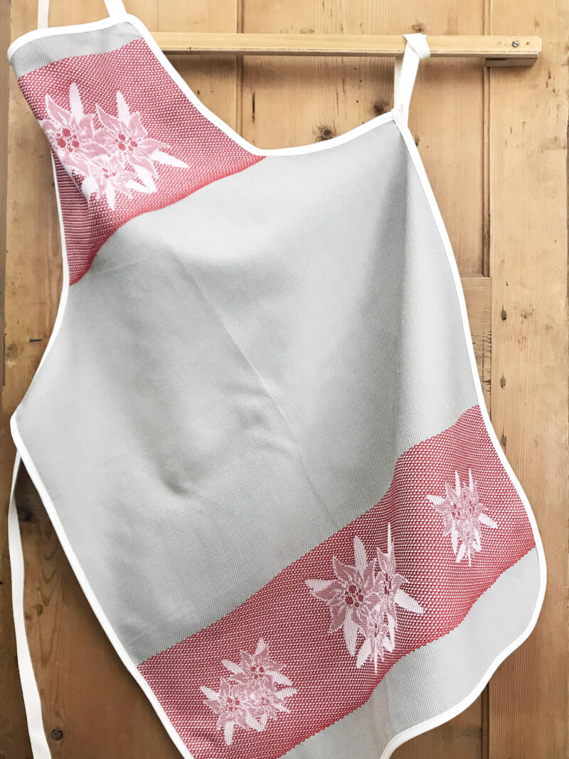 Grembiule con con stella alpina, tessuto jacquard, instile tirolese alpino montagna natalizio, diversi colori