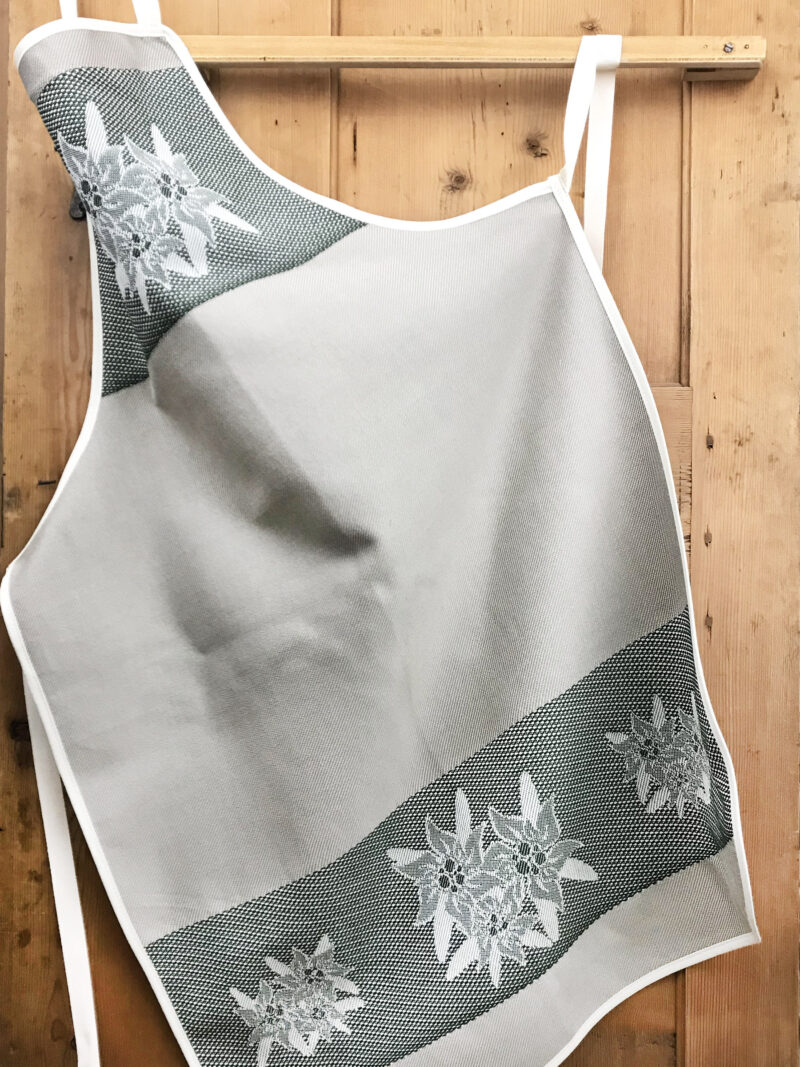 Grembiule con con stella alpina, tessuto jacquard, instile tirolese alpino montagna natalizio, diversi colori