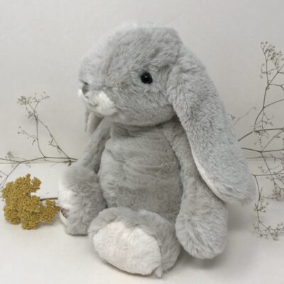 Peluche pupazzo morbido elefante, giocattolo per bambini e neonati “sweet abbas”, in tessuto di lino,colore grigio