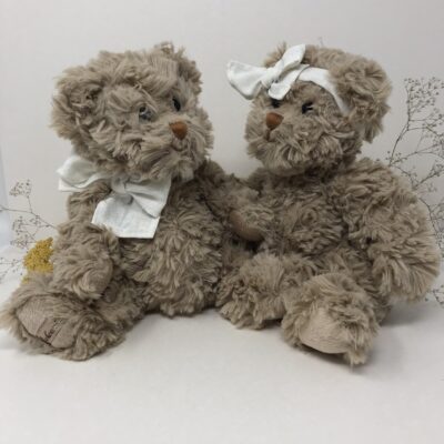 Peluche pupazzo morbido coniglietto, giocattolo per bambini e neonati, “buster & coco”, colore tortora/beige