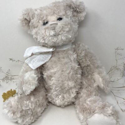 Peluche pupazzo morbido orsachiotto, giocattolo per bambini e neonati, “le petit ethan & romy”, colore marrone