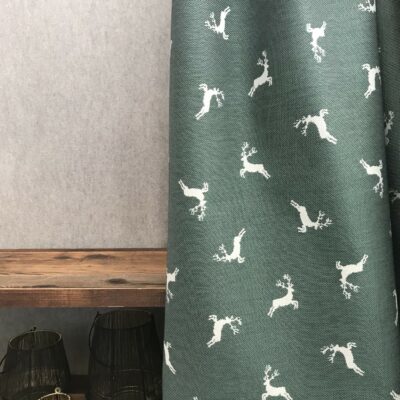 Tende Tendaggi su misura con cervi, colore marrone, stile tirolese montagna alpino