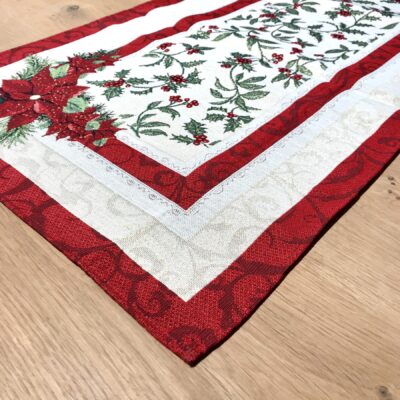 Cuscino federa natalizia, paesaggio invernale natalizio, 44×44 cm, Natale, multicolor con lurex