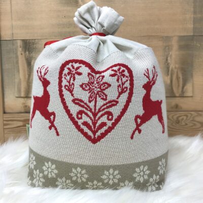 Fermaporta cervi, cuore e stelle alpine, stile tirolese, colore beige e verde