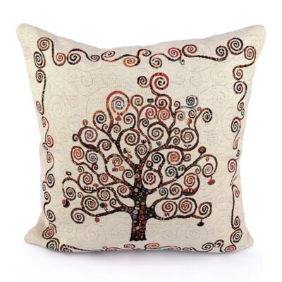 “V-Arboleda”, fantasia albero con foglie colorate, federa cuscino goblin