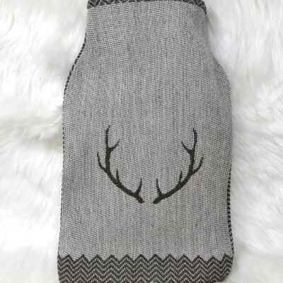 Cuscino con fiocchi di CIRMOLO, corna di cervo, stile tirolese montagna, Lana Merino e cotone, CORGN, marrone chiaro