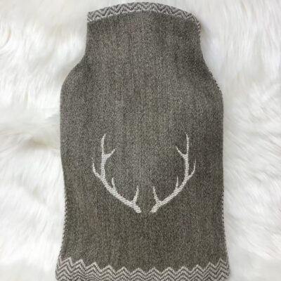 Borsa dell’ acqua, corna di cervo, stile tirolese montagna, Lana Merino e cotone, CORGN, marrone chiaro