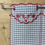 Tendina Da Finitura Stile Tirolese - Ricamo Cuore E Stelle Alpine, Rosso, 64x60 Cm - Foto 8