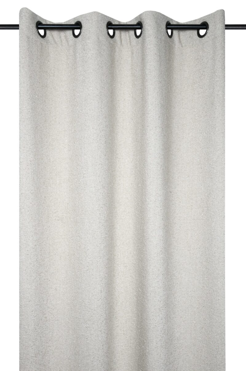 Tenda Bouclé tinta unita color beige, 135×250 anelli fissi, LARZAC
