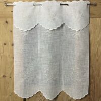 Cuscino con montagne ricamate, in simil lana Loden, rosso, CHARVIN