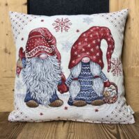 Cuscino albero di Natale e bambina, gobelin, 44×44 cm