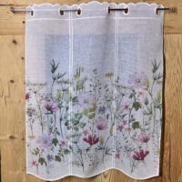 Tenda a vetro tirolese ricamata, cuori e stelle alpine, stile montagna, 7458 cuore st. alpine