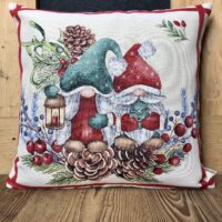 Cuscino albero di Natale e bambina, gobelin, 44×44 cm