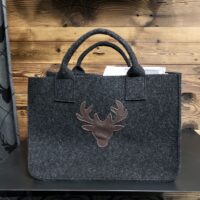 Parure copripiumino con bosco paesaggio innevato e cervi, stile tirolese, in puro cotone – VENTOUX tortora