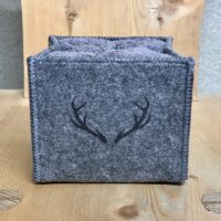 Cestino in feltro porta salviettine da bagno, con corna di cervo, beige