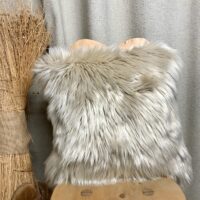 Cuscino in pelliccia per casa di montagna, 45 x 45 cm, grigio