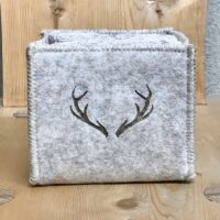 Coperta in lana cotta P-MARGHERITE, stile montagna, colore tortora con fiori marroni e verdi, singola 150×170 cm + matrimoniale