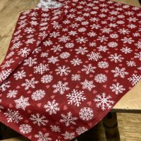 Tovaglietta 90×90 CUORI CON CERVI, colore rosso