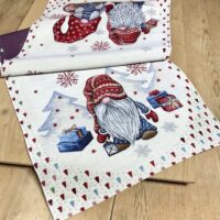 Tovaglietta Natalizia CRISTALLI DI NIEVE, colore rosso