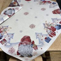 Cuscino con BAMBINI e paesaggio invernale, gobelin, 40×70 cm