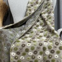 Coperta di lana P-MARGHERITE, stile montagna, colore e verde, singola 150×170 cm e matrimoniale