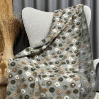 Coperta di lana con BAITA, stile montagna, colore grigio, 150×170 cm