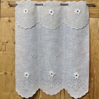 Tenda a vetro cuore con ricamo verde, stile montagna, M-7577