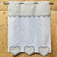 Tenda porta finestra a vetro con applicazione stella alpina, stile montagna, M-7691