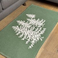 Tappeto soggiorno, cucina, bagno, scendiletto, stile montagna Tirolese con TESTA DI CERVO, doubleface tortora ecrù