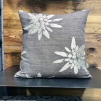 Cuscino in lana con testa di cervo e rombi, stile montagna, TRAMESC, color antracite