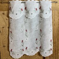 Tendina a vetro floreale ricamata, M-8037, Albero Fiorito