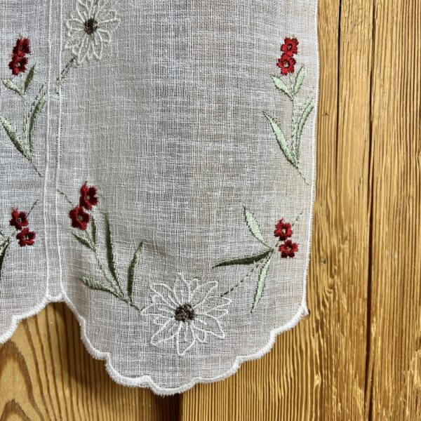 Tendina a vetro floreale, per camera da letto, cucina, ricamata Z- Campanula