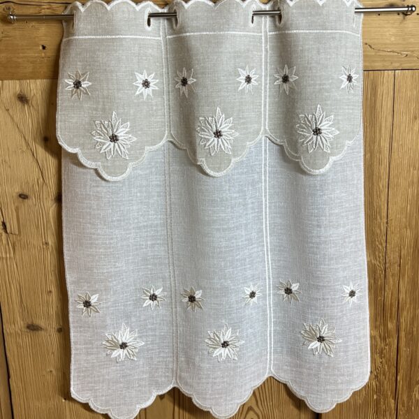 Tendina a vetro Z- STELLA ALPINA, per camera da letto, cucina, ricamata, 3684