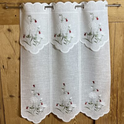 Tendina a vetro floreale, per camera da letto, cucina, ricamata Z- Campanula Tendina a vetro floreale, per camera da letto, cucina, ricamata Z- Campanula