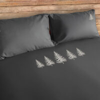 Parure copripiumino con cervi, in puro cotone – ROCHER grigio