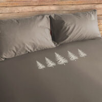 Parure copripiumino satinato ricamo alberi – TREE verde