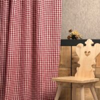 Tenda a vetro ricamata Cervi e foresta argentata, stile alpino, elegante – M 7937