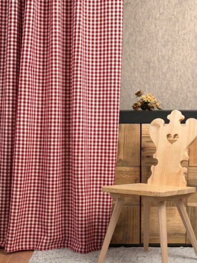 Tenda a Quadretti in Stile Tirolese su misura, 100% Cotone