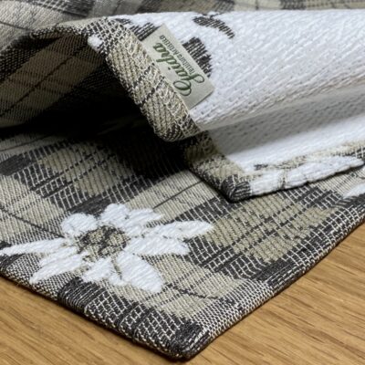 Tovaglia centrotavola Scozzese con Stelle Alpine, 90×90 cm elegante Stile Alpino