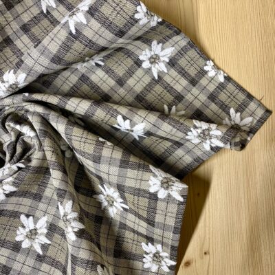 Tovaglia centrotavola Scozzese con Stelle Alpine, 90×90 cm elegante Stile Alpino