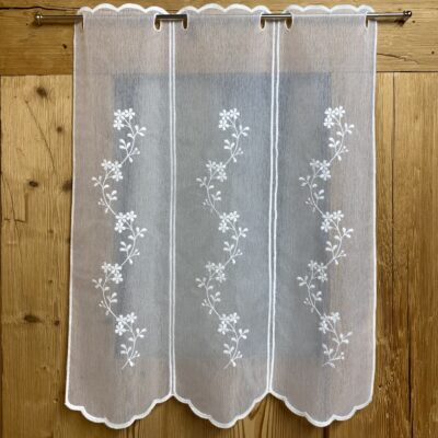 Tenda a Vetro per Finestra o Portafinestra, trasparente con ricamo di fiori, M-8211