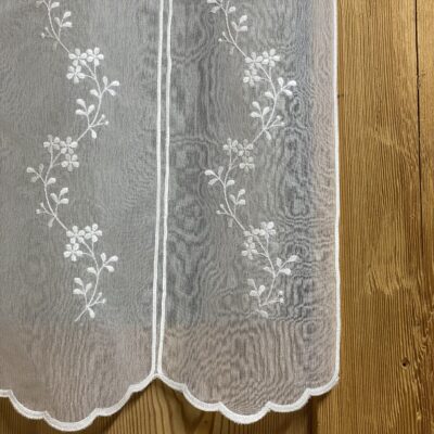 Tenda a Vetro per Finestra o Portafinestra, trasparente con ricamo di fiori, M-8211