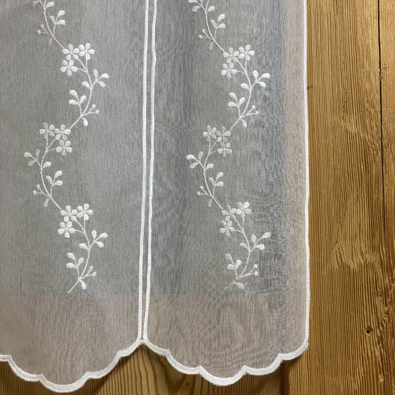 Tenda a Vetro per Finestra o Portafinestra, trasparente con ricamo di fiori, M-8211